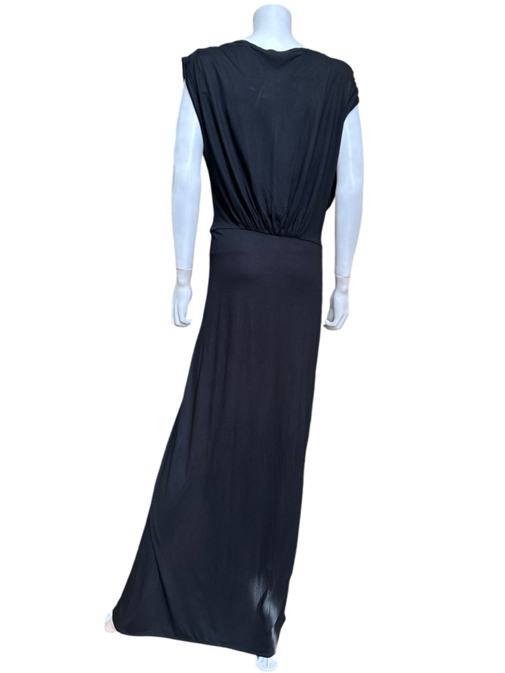 All Saints Muse Black Draped Maxi Dress with Side Slit, L, NWT - Picture 6 of 14